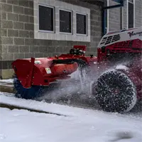 Drive up to a building and reverse the rotation of the Broom to clean the path right up to the entrance
